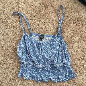 Blue Flower Cropped Top